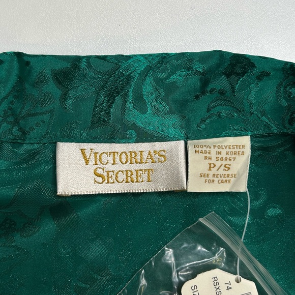 Victorias Secret‎ Gold Label VTG NWT Night Sleep Shirt Size Small Green Floral - Picture 12 of 13